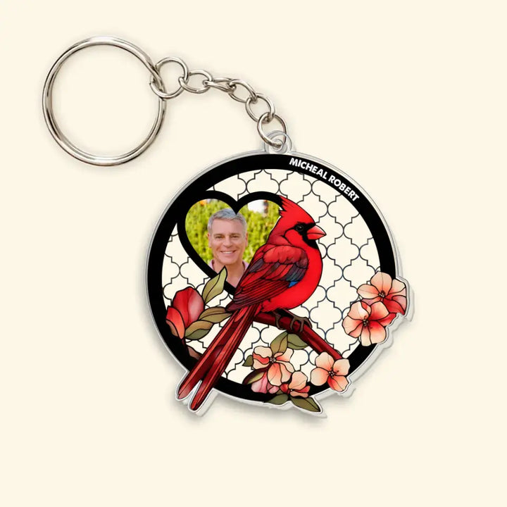 Cardinal I'm Always With You - Personalized Custom Acrylic Keychain - Memorial Gift For Family Members