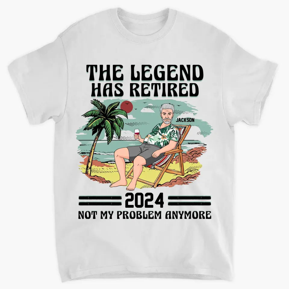 The Legend Has Retired - Personalized Custom T-shirt - Father's Day Gift For Dad, Grandpa