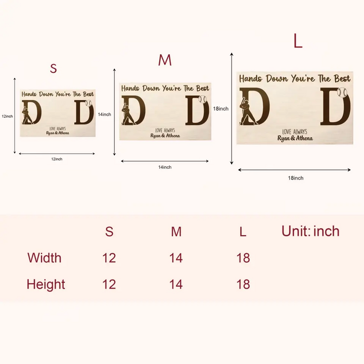 DIY Handprint Keepsake Hands Down - Personalized Custom Door Sign - Father's Day Gift For Dad, Family Members