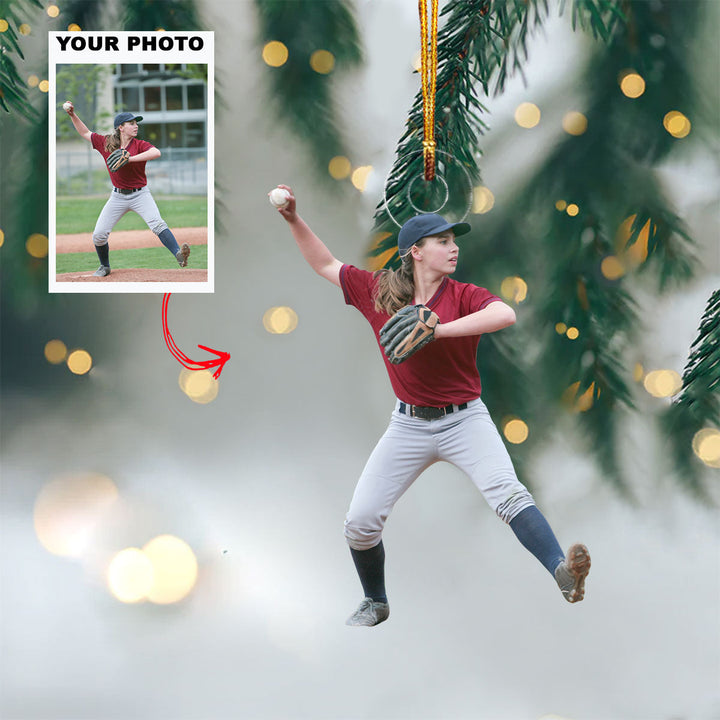 Strike Star - Personalized Photo Mica Ornament - Christmas Gift For Sport Players, Sport Lovers