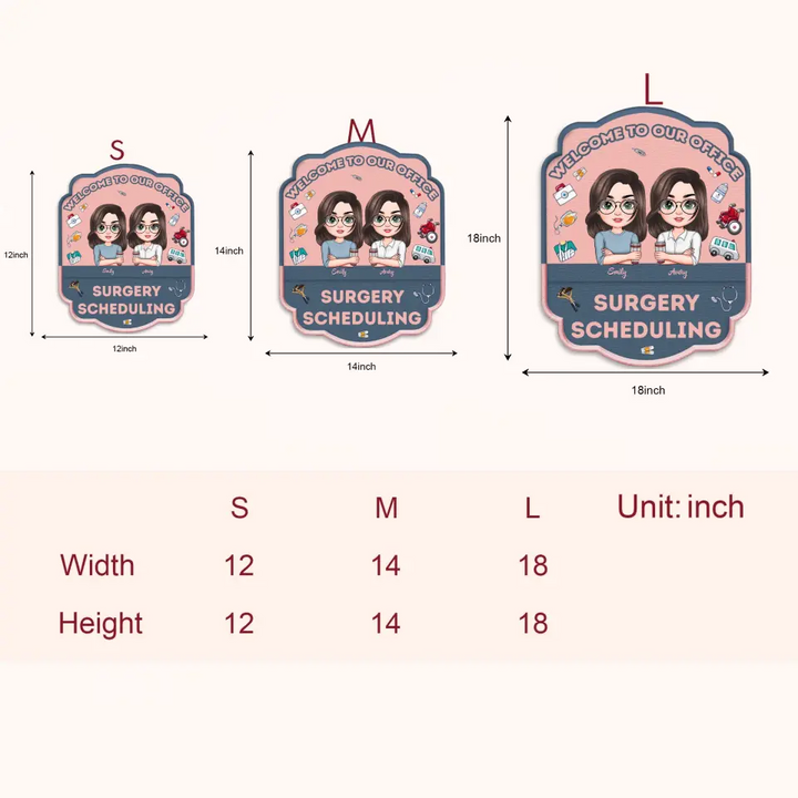 Welcome To My Office Surgical Scheduling - Personalized Custom Door Sign - Gift For Colleagues