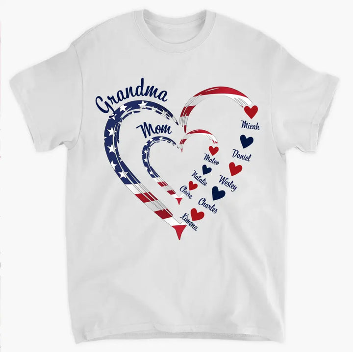 Mom Grandma 4th Of July - Personalized Custom T-shirt - Independence Day Gift For Mom, Grandma