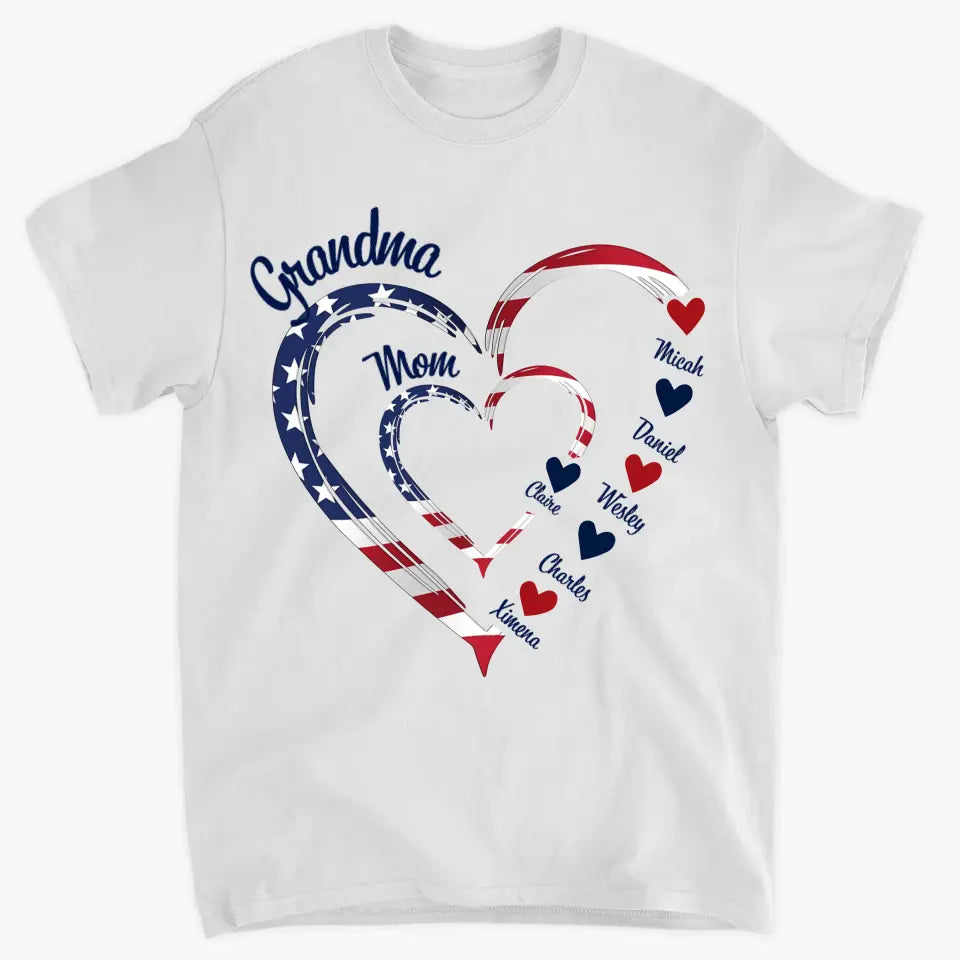 Mom Grandma 4th Of July - Personalized Custom T-shirt - Independence Day Gift For Mom, Grandma