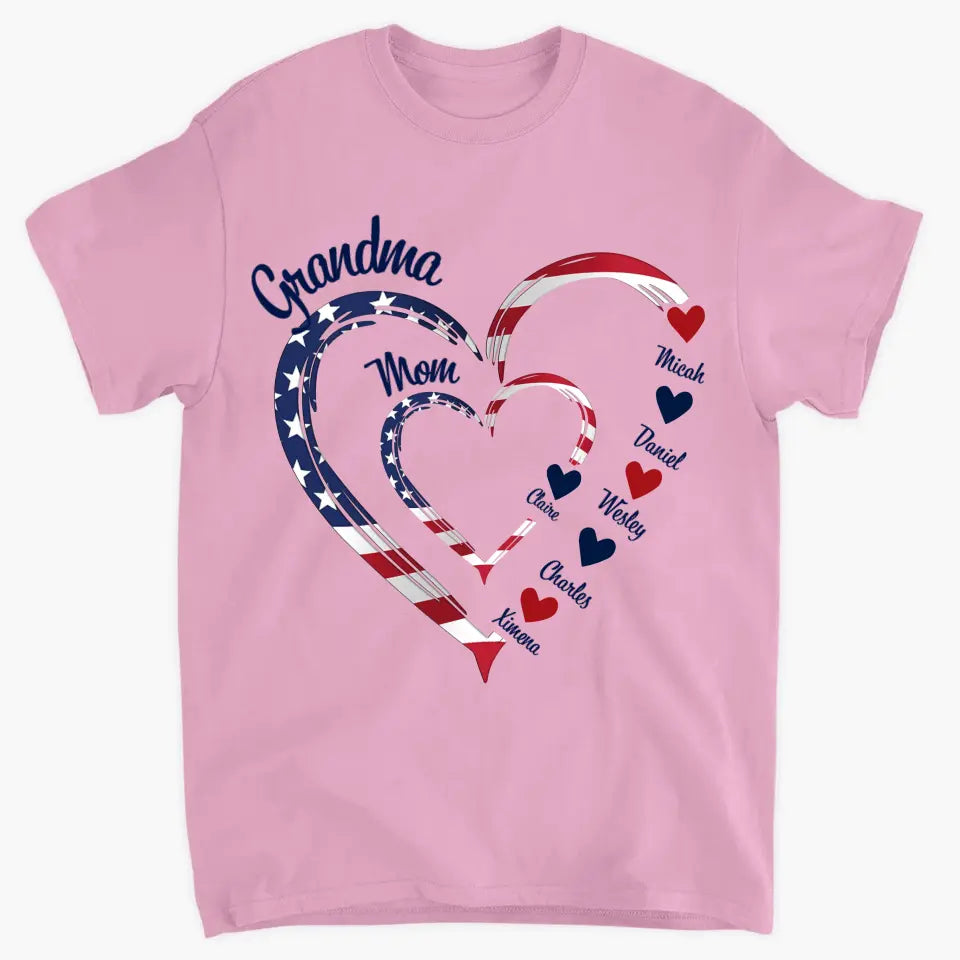 Mom Grandma 4th Of July - Personalized Custom T-shirt - Independence Day Gift For Mom, Grandma