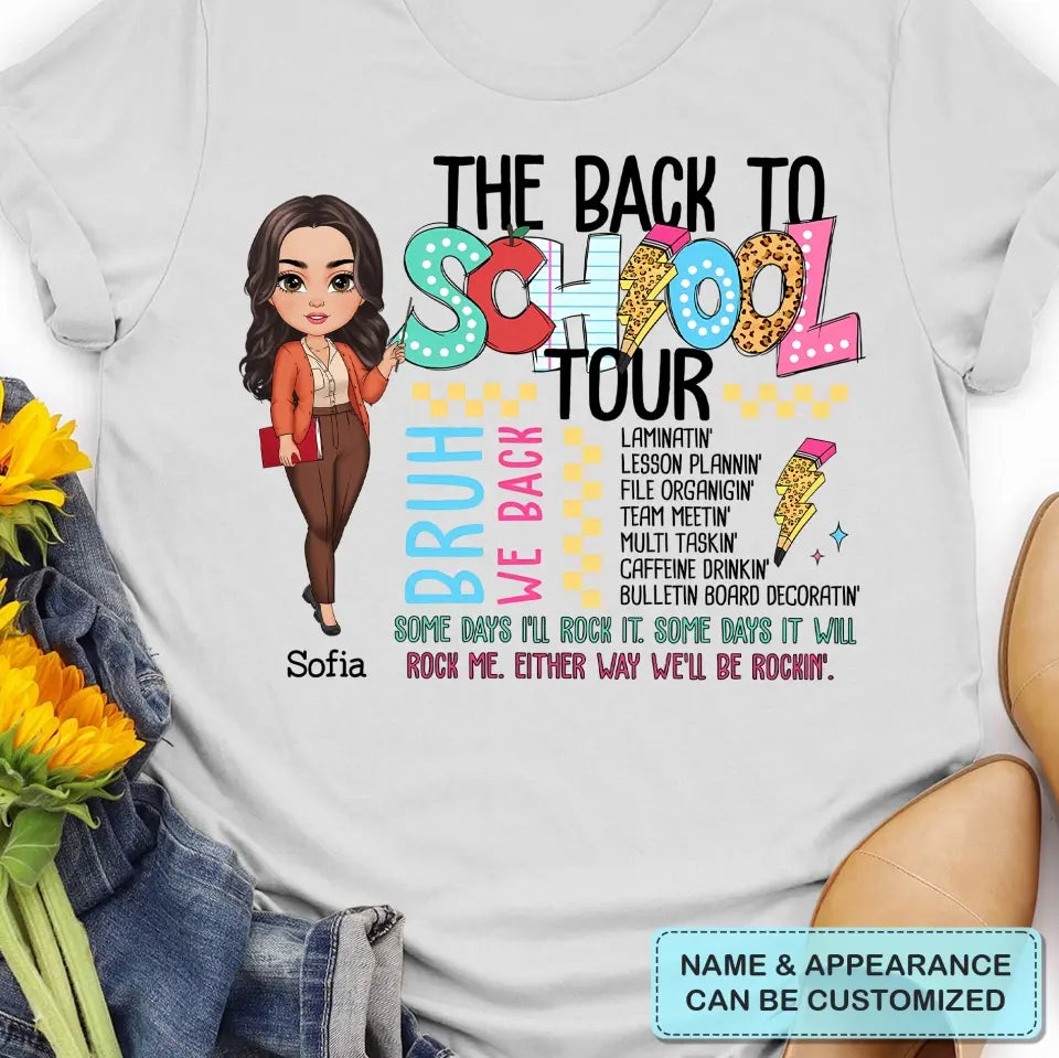 The Back To School Tour - Personalized Custom T-Shirt - Teacher's Day, Appreciation Gift For Teacher