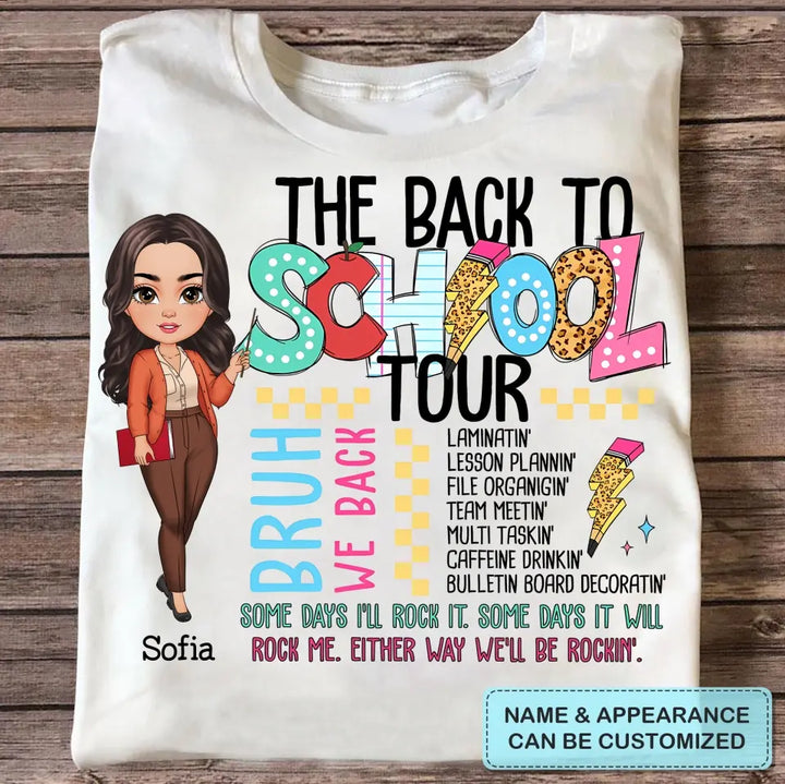 The Back To School Tour - Personalized Custom T-Shirt - Teacher's Day, Appreciation Gift For Teacher