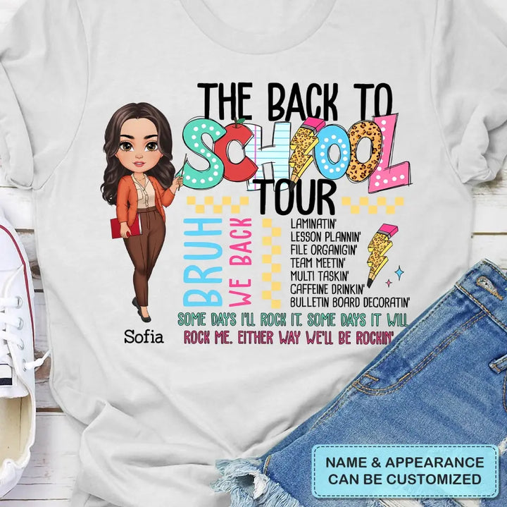 The Back To School Tour - Personalized Custom T-Shirt - Teacher's Day, Appreciation Gift For Teacher