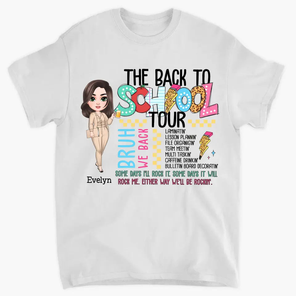 The Back To School Tour - Personalized Custom T-Shirt - Teacher's Day, Appreciation Gift For Teacher
