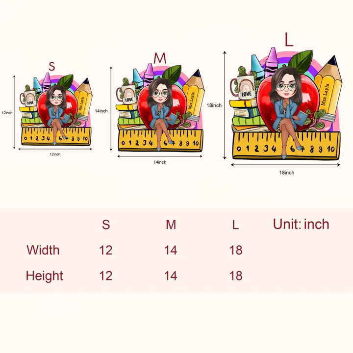 School Life - Personalized Custom Door Sign - Teacher's Day, Appreciation Gift For Teacher