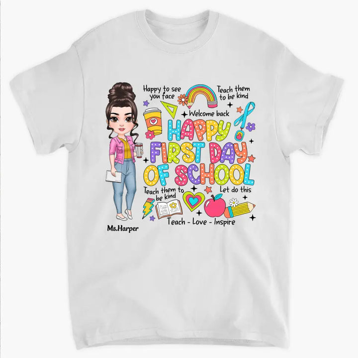 Teach Them To Be Kind - Personalized Custom T-Shirt - Teacher's Day, Appreciation Gift For Teacher