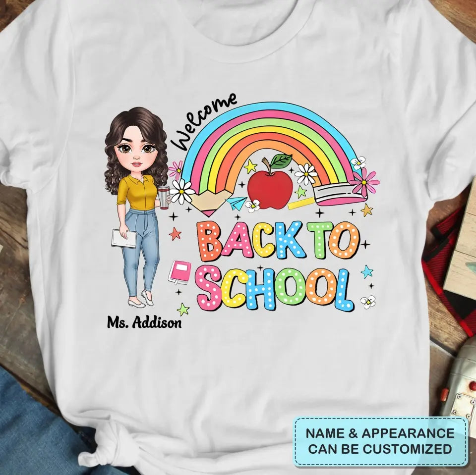 Back To School Colorful Pencil - Personalized Custom T-Shirt - Teacher's Day, Appreciation Gift For Teacher