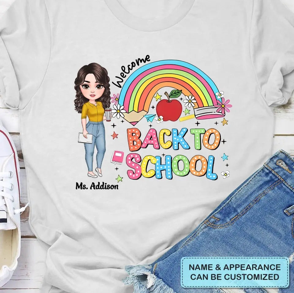 Back To School Colorful Pencil - Personalized Custom T-Shirt - Teacher's Day, Appreciation Gift For Teacher