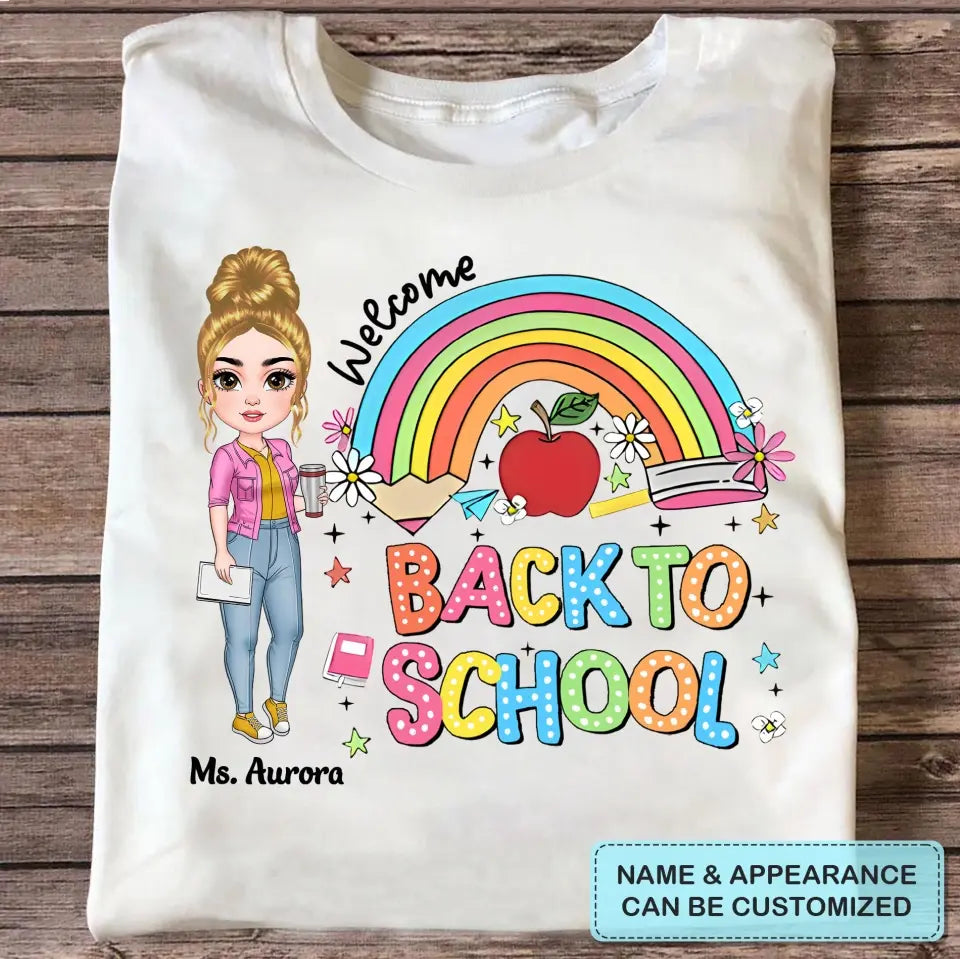 Back To School Colorful Pencil - Personalized Custom T-Shirt - Teacher's Day, Appreciation Gift For Teacher