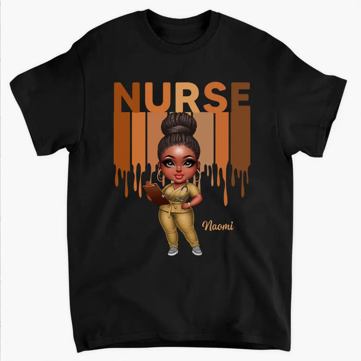 Black Nurse Life - Personalized Custom T-shirt - Nurse's Day, Appreciation Gift For Nurse