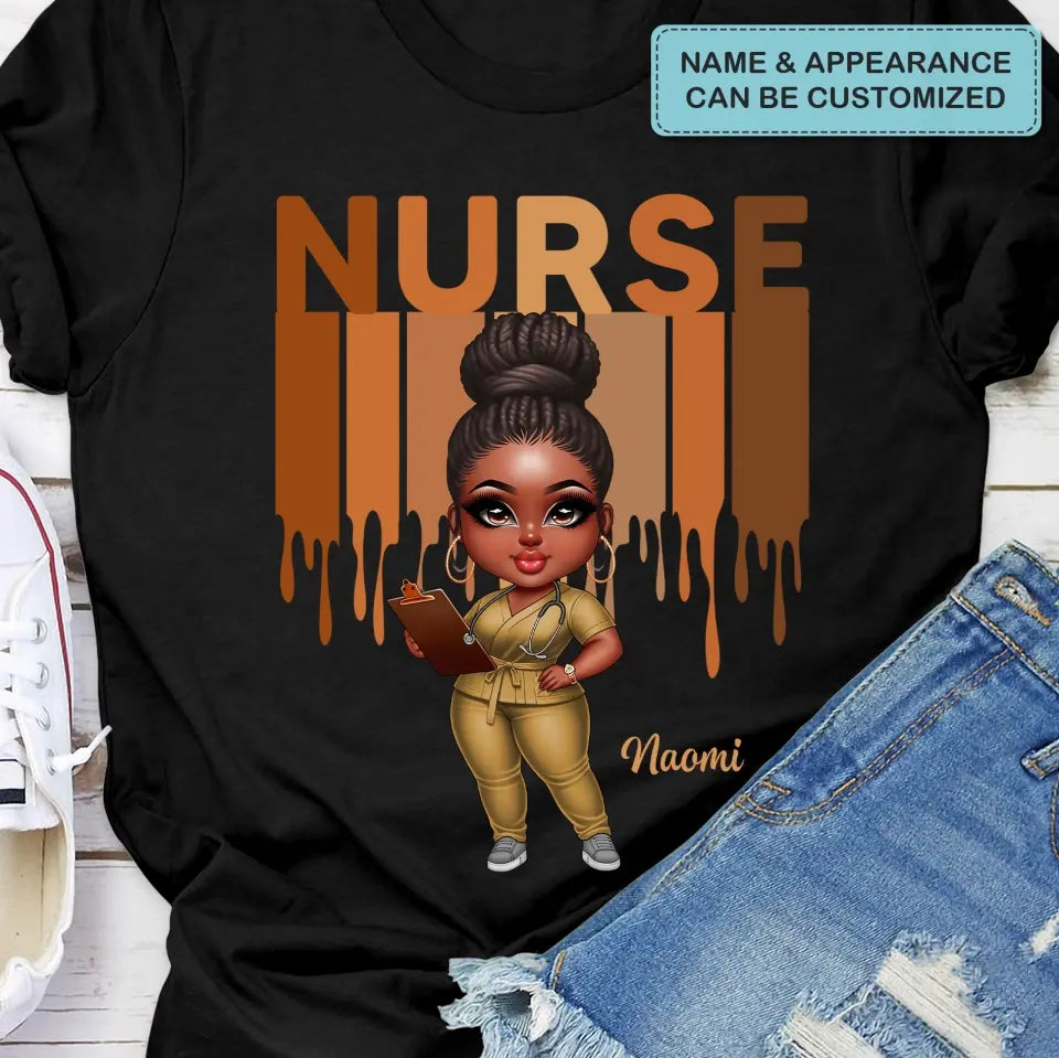 Black Nurse Life - Personalized Custom T-shirt - Nurse's Day, Appreciation Gift For Nurse