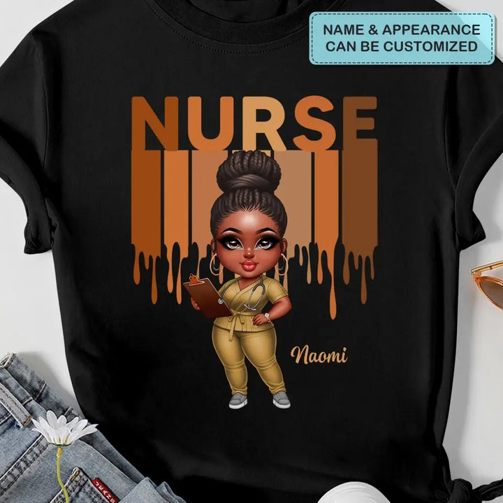 Black Nurse Life - Personalized Custom T-shirt - Nurse's Day, Appreciation Gift For Nurse