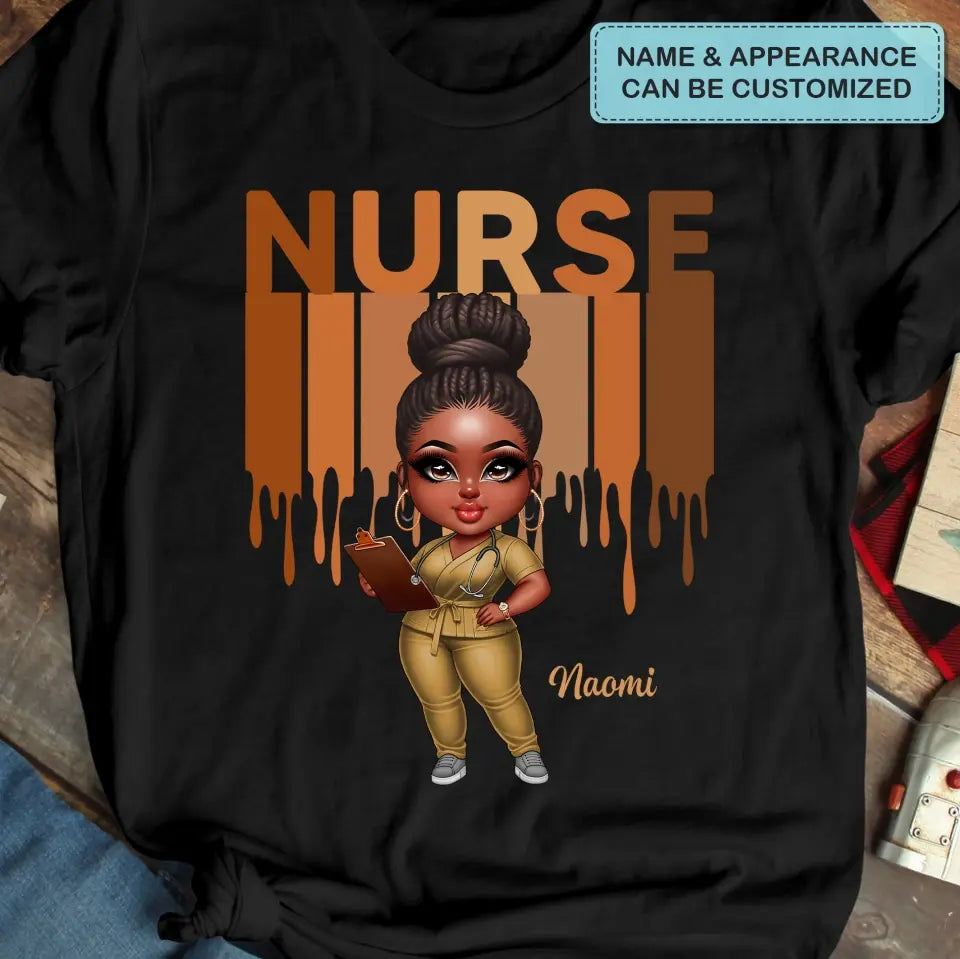 Black Nurse Life - Personalized Custom T-shirt - Nurse's Day, Appreciation Gift For Nurse