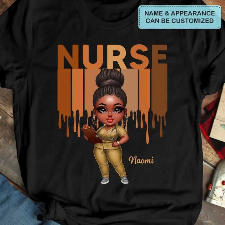 Black Nurse Life - Personalized Custom T-shirt - Nurse's Day, Appreciation Gift For Nurse
