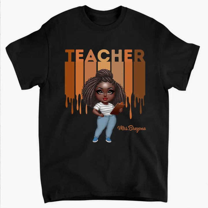 Black Teacher Life - Personalized Custom T-shirt - Teacher's Day, Appreciation Gift For Teacher