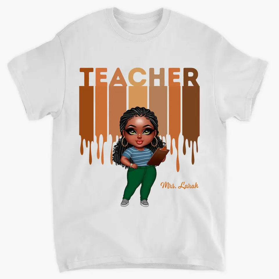 Black Teacher Life - Personalized Custom T-shirt - Teacher's Day, Appreciation Gift For Teacher