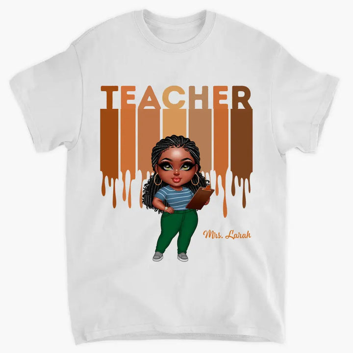 Black Teacher Life - Personalized Custom T-shirt - Teacher's Day, Appreciation Gift For Teacher