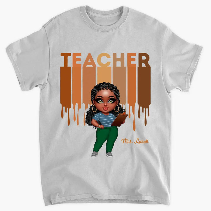 Black Teacher Life - Personalized Custom T-shirt - Teacher's Day, Appreciation Gift For Teacher