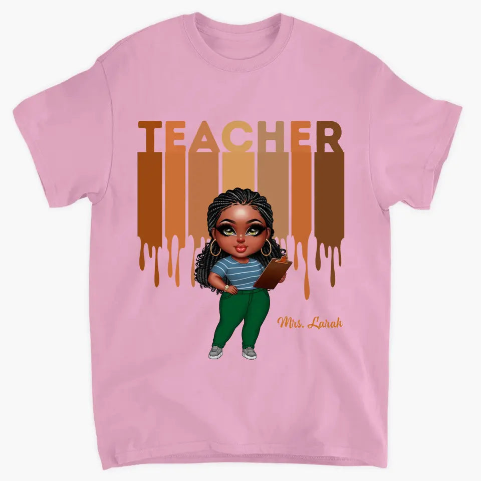 Black Teacher Life - Personalized Custom T-shirt - Teacher's Day, Appreciation Gift For Teacher
