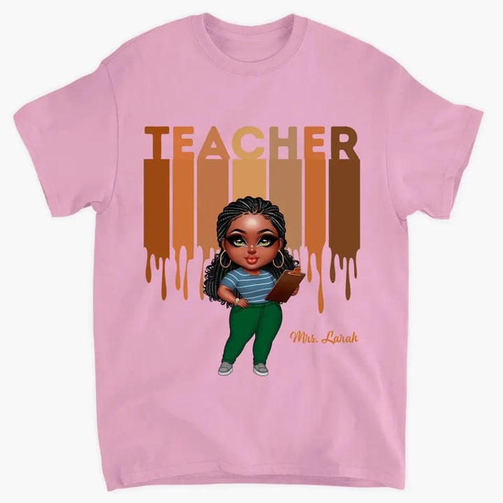 Black Teacher Life - Personalized Custom T-shirt - Teacher's Day, Appreciation Gift For Teacher