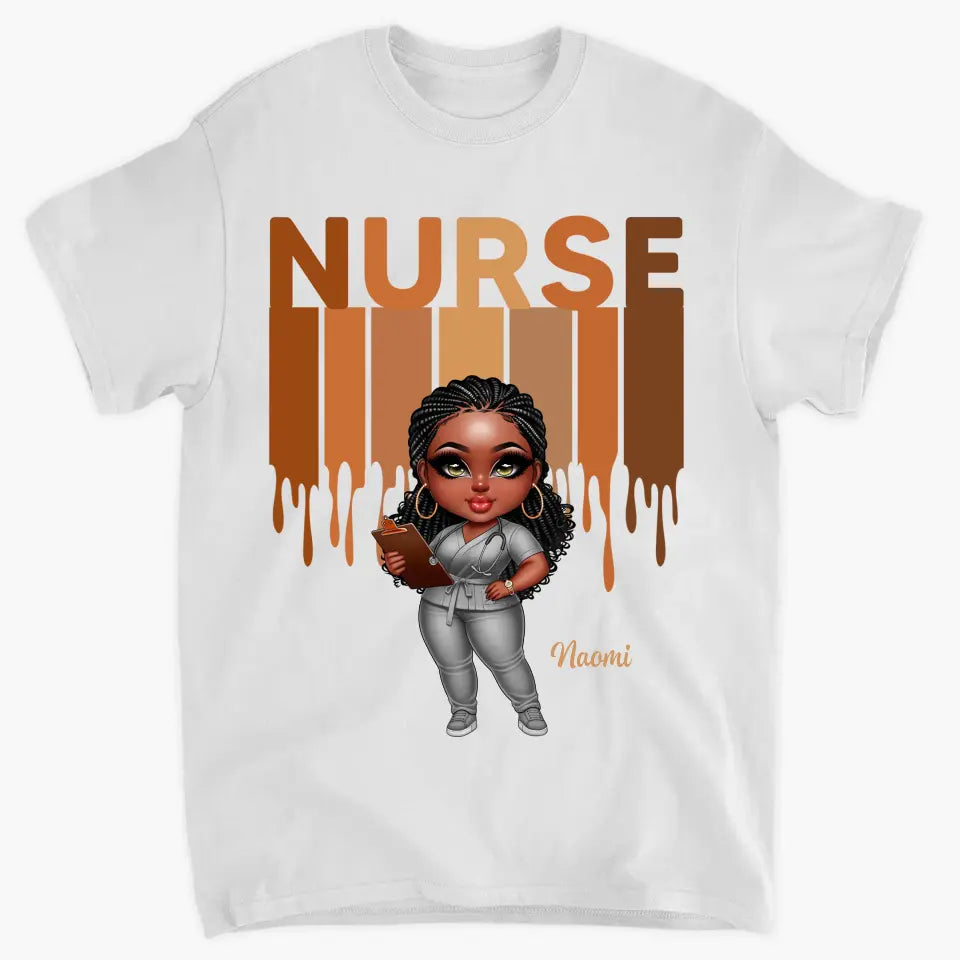 Black Nurse Life - Personalized Custom T-shirt - Nurse's Day, Appreciation Gift For Nurse