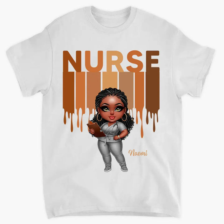 Black Nurse Life - Personalized Custom T-shirt - Nurse's Day, Appreciation Gift For Nurse