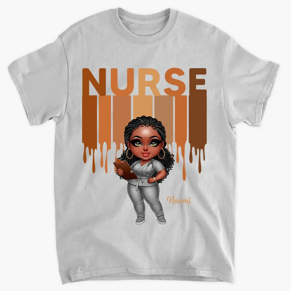 Black Nurse Life - Personalized Custom T-shirt - Nurse's Day, Appreciation Gift For Nurse