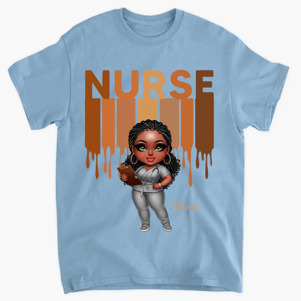 Black Nurse Life - Personalized Custom T-shirt - Nurse's Day, Appreciation Gift For Nurse