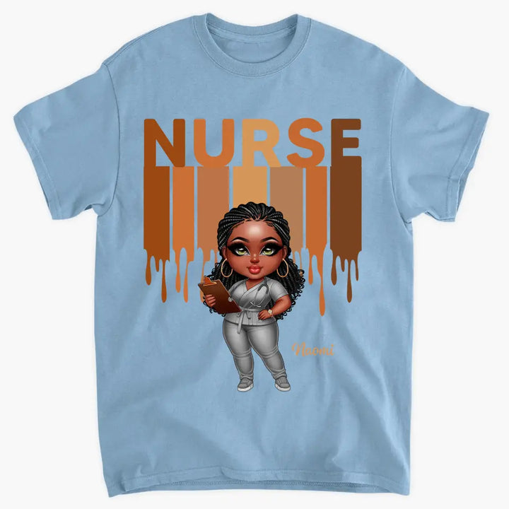 Black Nurse Life - Personalized Custom T-shirt - Nurse's Day, Appreciation Gift For Nurse