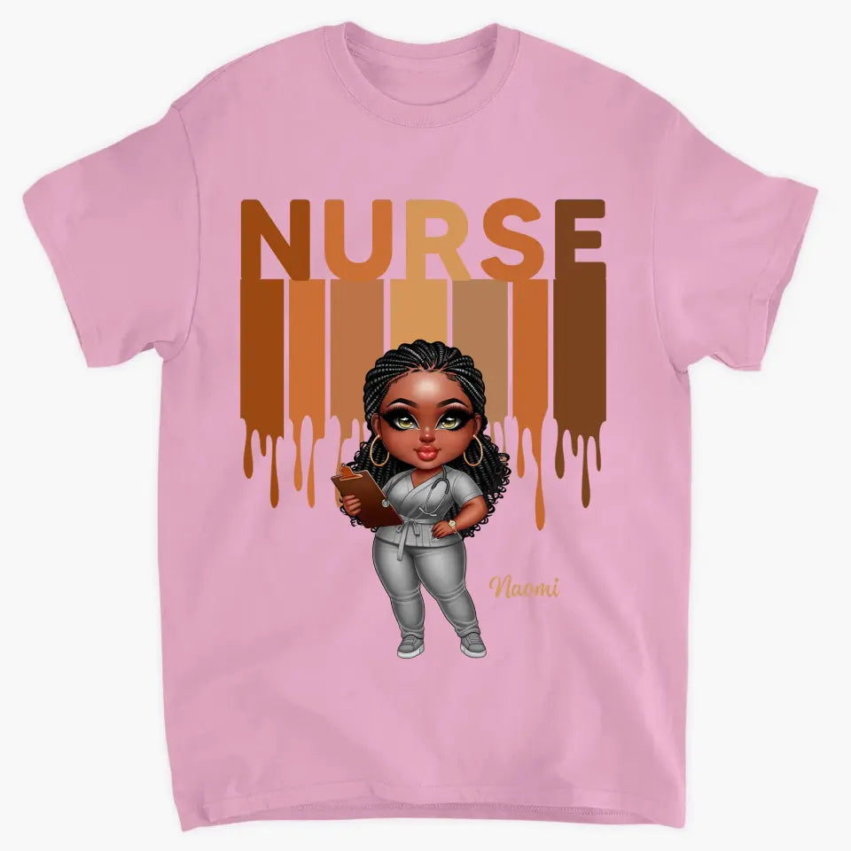 Black Nurse Life - Personalized Custom T-shirt - Nurse's Day, Appreciation Gift For Nurse