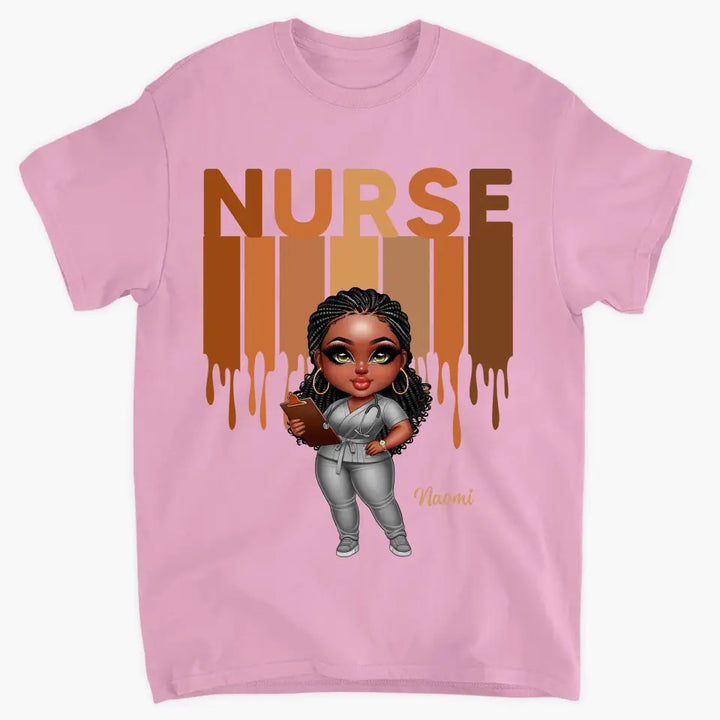 Black Nurse Life - Personalized Custom T-shirt - Nurse's Day, Appreciation Gift For Nurse