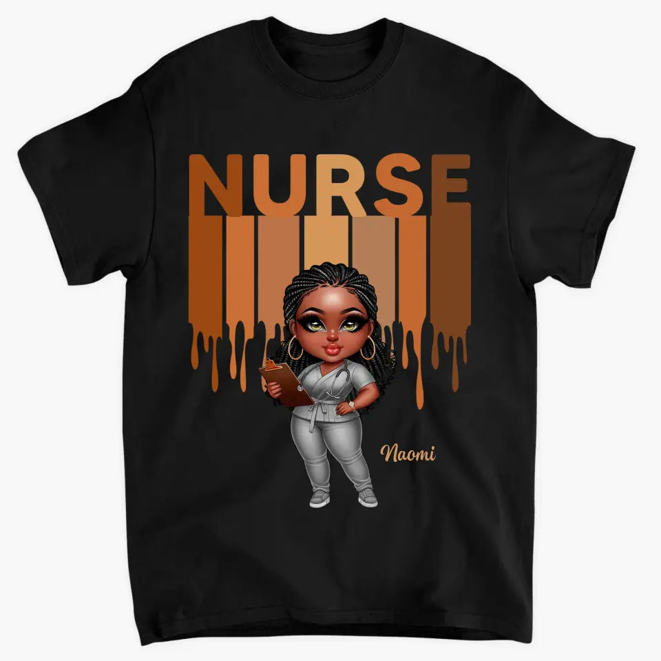 Black Nurse Life - Personalized Custom T-shirt - Nurse's Day, Appreciation Gift For Nurse