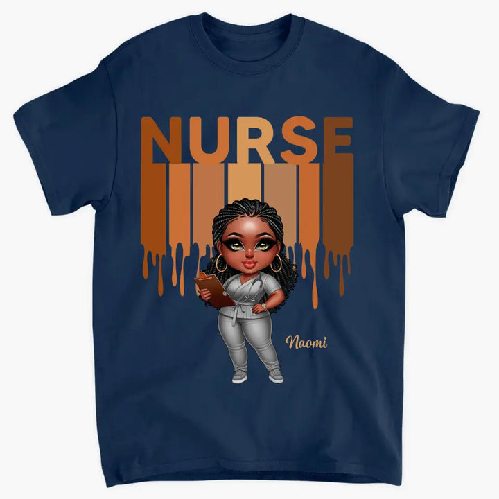 Black Nurse Life - Personalized Custom T-shirt - Nurse's Day, Appreciation Gift For Nurse