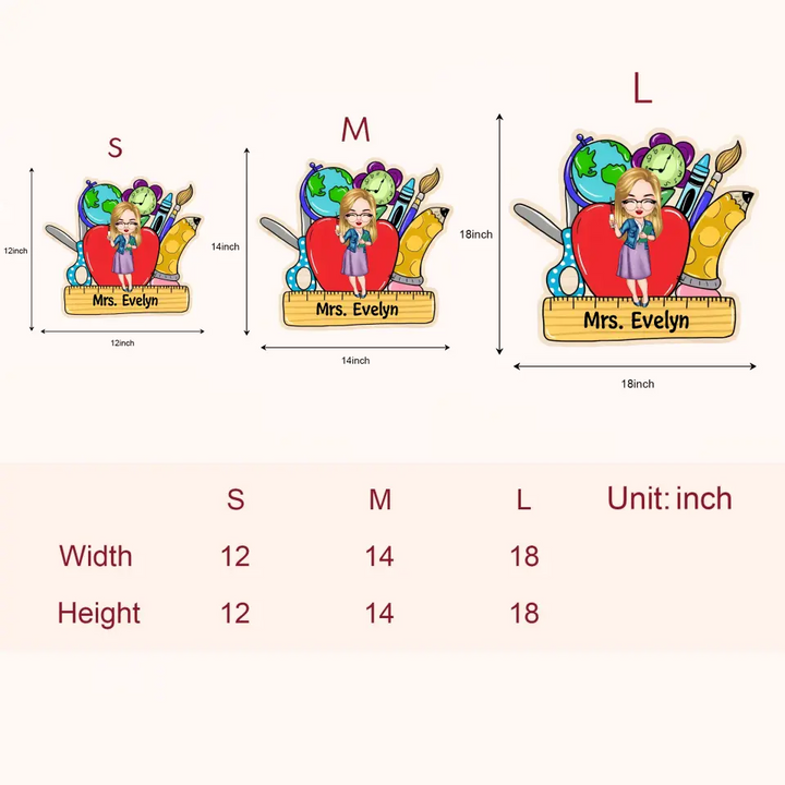 Teacher Love Inspire - Personalized Custom Door Sign - Teacher's Day, Appreciation Gift For Teacher