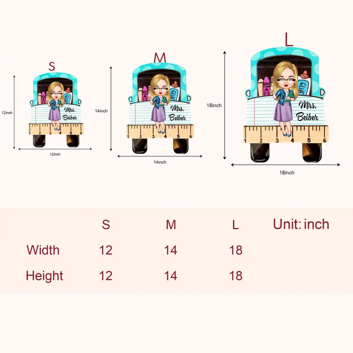 Love Teacher Life - Personalized Custom Door Sign - Teacher's Day, Appreciation Gift For Teacher