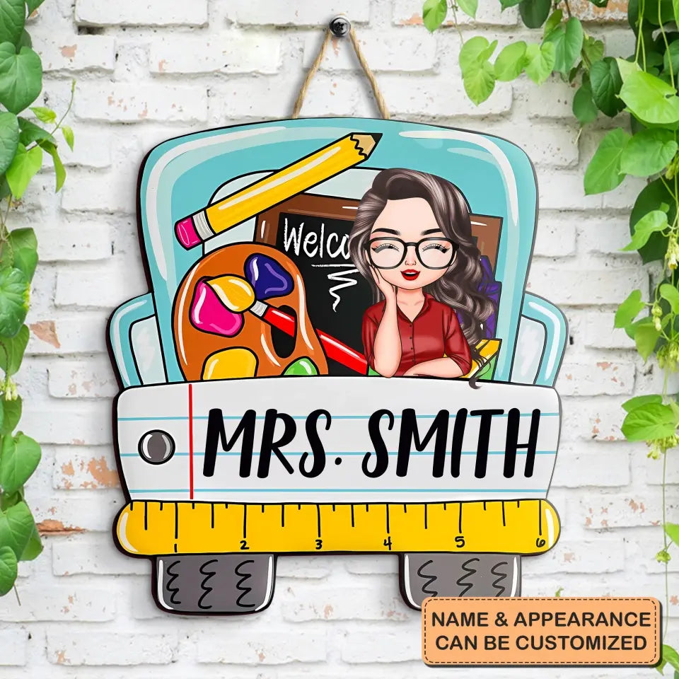 Teacher Life - Personalized Custom Door Sign - Teacher's Day, Appreciation Gift For Teacher