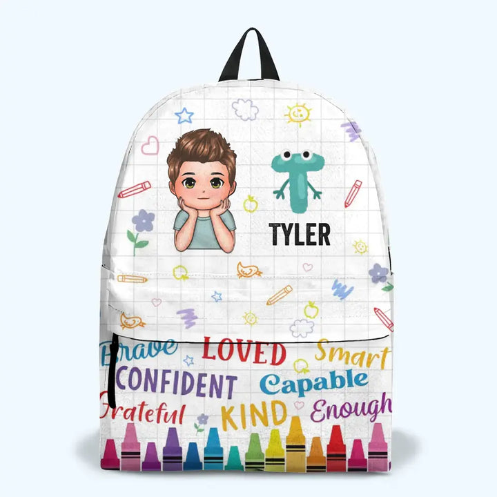 Im Kind Of Loved Confident - Personalized Custom Backpack - Back To School Gift For Kindergarten, Pre-K, 1st Grade, 2nd Grade, 3rd Grade, 4th Grade, 5th Grade