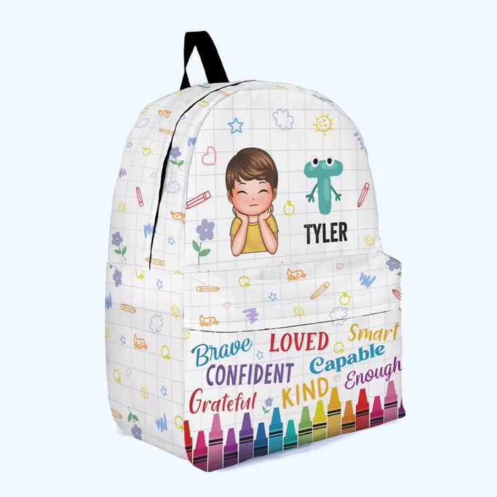 Im Kind Of Loved Confident - Personalized Custom Backpack - Back To School Gift For Kindergarten, Pre-K, 1st Grade, 2nd Grade, 3rd Grade, 4th Grade, 5th Grade