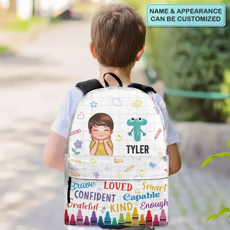 Im Kind Of Loved Confident - Personalized Custom Backpack - Back To School Gift For Kindergarten, Pre-K, 1st Grade, 2nd Grade, 3rd Grade, 4th Grade, 5th Grade