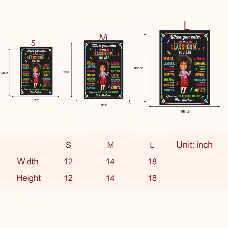 When You Enter This Classroom - Personalized Custom Door Sign - Teacher's Day, Appreciation Gift For Teacher AGCPD081