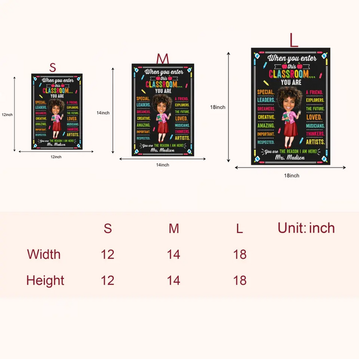 When You Enter This Classroom - Personalized Custom Door Sign - Teacher's Day, Appreciation Gift For Teacher AGCPD081