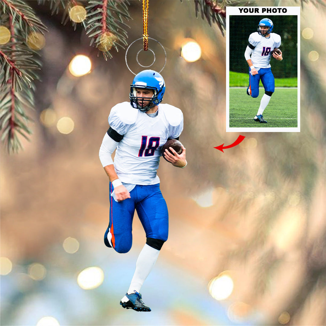 Running Running - Personalized Photo Mica Ornament - Christmas Gift For Sport Lover