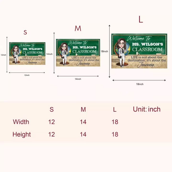 Personalized Custom Door Sign - Teacher's Day, Appreciation Gift For Teacher - Life Is Not About The Destination It Is About The Journey