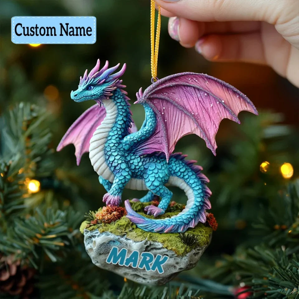 Celestial Wings - Personalized Custom Mica Ornament - Christmas Gift For Dragon Lovers