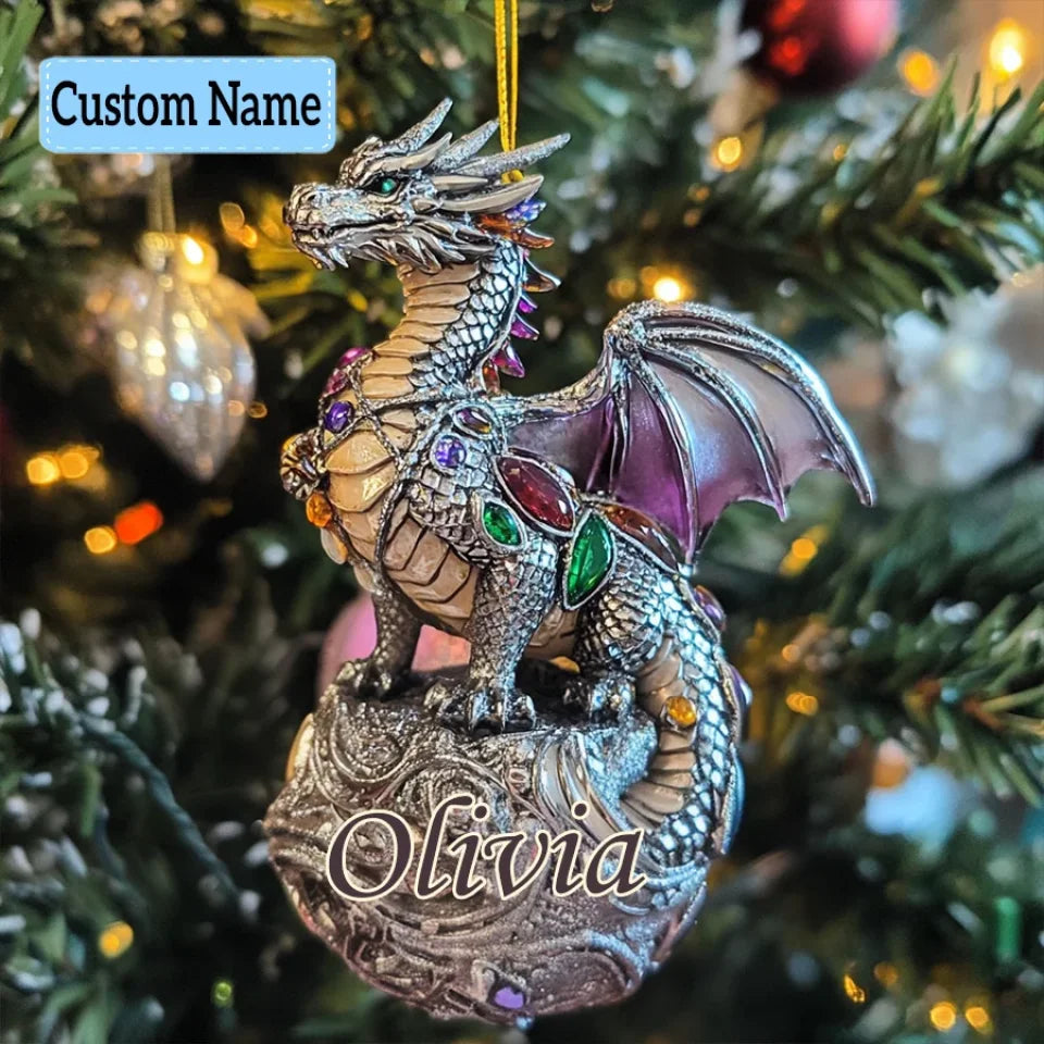 Royal Jewel - Personalized Custom Mica Ornament - Christmas Gift For Dragon Lovers, Family Members