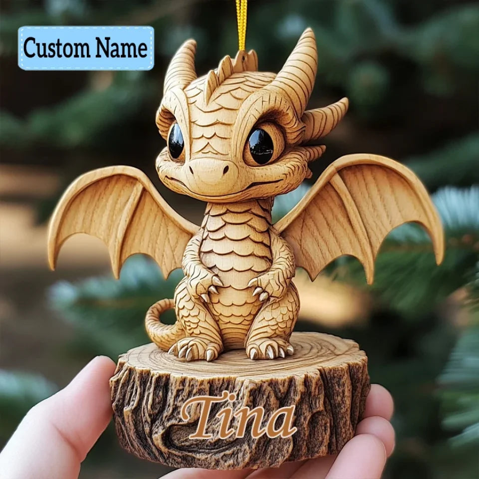 Woodland Wonder - Personalized Custom Mica Ornament - Christmas Gift For Dragon Lovers, Family Members